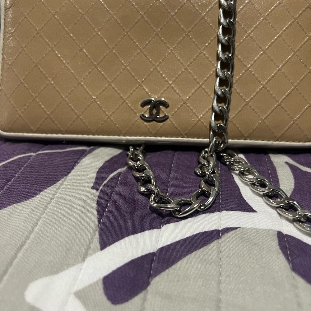 Chanel Beige Quilted Crossbody Bag